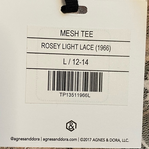 Agnes & Dora NWT Rosey Light Lace Mesh Sheer 12/14 - Picture 5 of 7